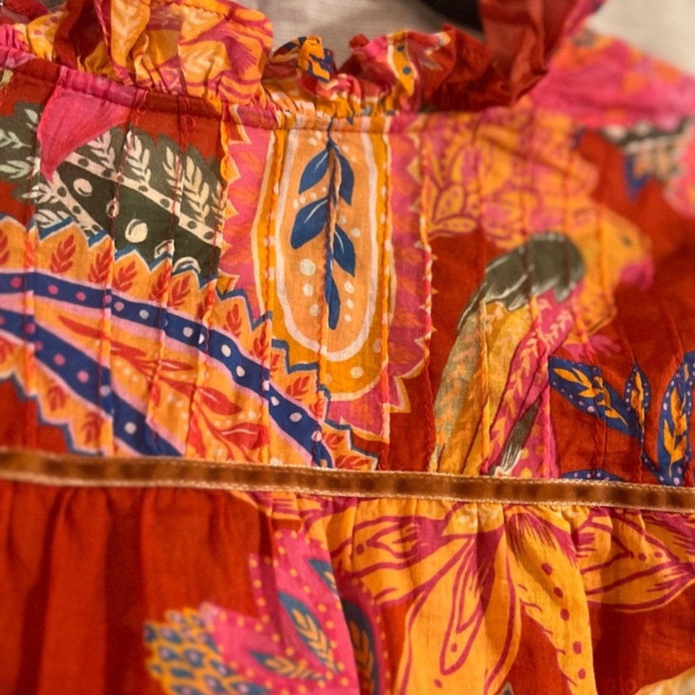 FARM Rio Paisley Long Sleeve Button Up Blouse, NEW - Picture 7 of 14